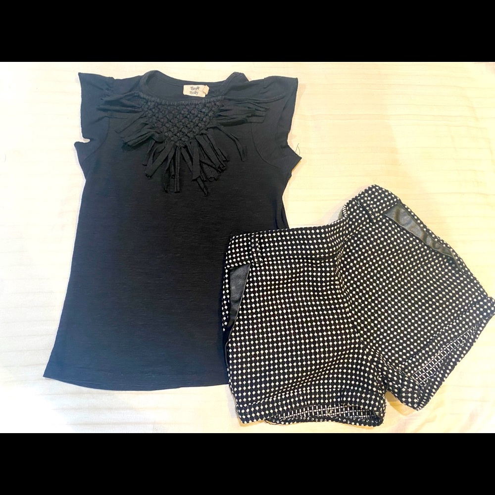 Mini Molly Crochet accent top & checkered short